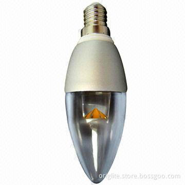 COB LED Candle Lamp, 3W, Samsung Chip, Lifud Power, COB LED, PC Bulb, 90lm/W, Hollowed-out Heatsink